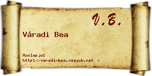 Váradi Bea névjegykártya